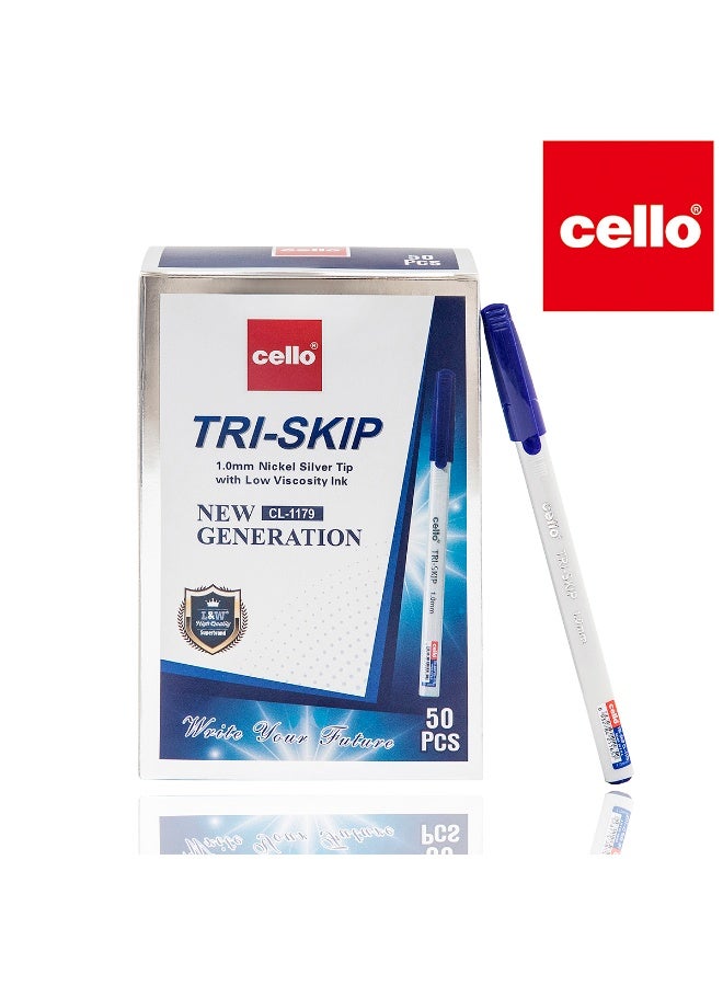 تشيلو 50 قطعة قلم حبر جاف قلم كروي كتابة سلسة 1.0 مم حبر سريع الجفاف للاستخدام اليومي في المدرسة والمكتب للطلاب والعائلات أقلام حبر جاف بالجملة قلم كتابة للمدرسة قلم للمكتب طقم أقلام للكتابة اليومية مع تصميم عملي ومناسب للدراسة والعمل (أزرق) - Image 1