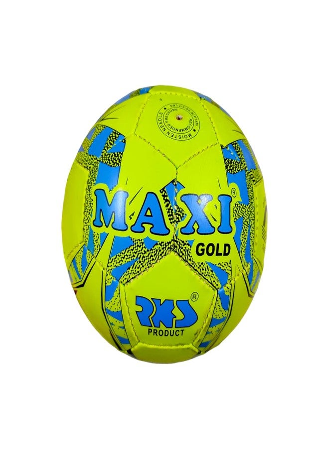 SBG Football Maxi Gold Green, 32 Pannel Football, Hand Stitched Football with 2.5 ply Bladder for Soft and Wet Grounds, Match Football,Size-5 (Maxi Gold, Green) - Image 1