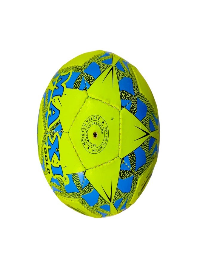 SBG Football Maxi Gold Green, 32 Pannel Football, Hand Stitched Football with 2.5 ply Bladder for Soft and Wet Grounds, Match Football,Size-5 (Maxi Gold, Green) - Image 3