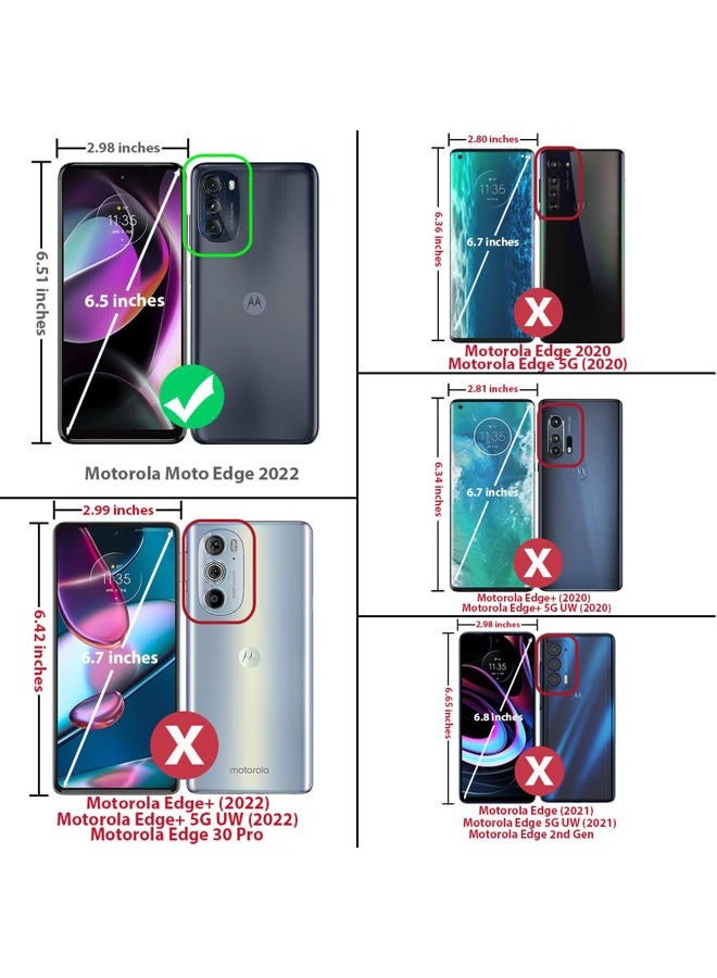 TJ's Compatible for Motorola Moto Edge 2022 Case, Edge 5G UW 2022 Case, with [Tempered Glass Screen Protector] Defender Metal Ring Kickstand Magnetic Support Drop Protective Phone Case (Light Blue) - Image 2