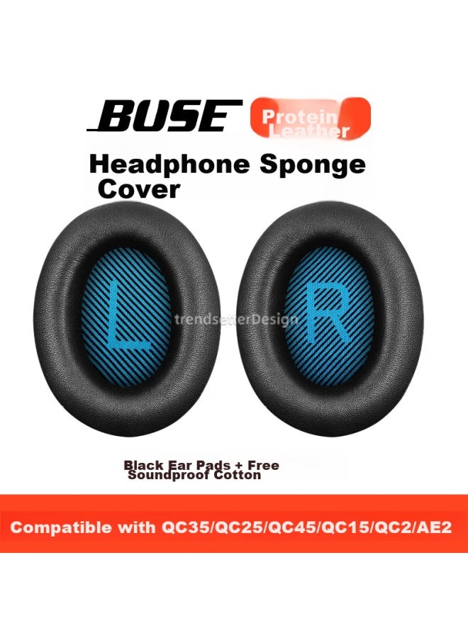 Trendsetter Compatible With Bose Headphones, Earpads, Foam Covers, For Qc35/35ii Second Generation, Qc25, Qc15, Earphone Covers, Protective Covers, Leather Covers - Image 1