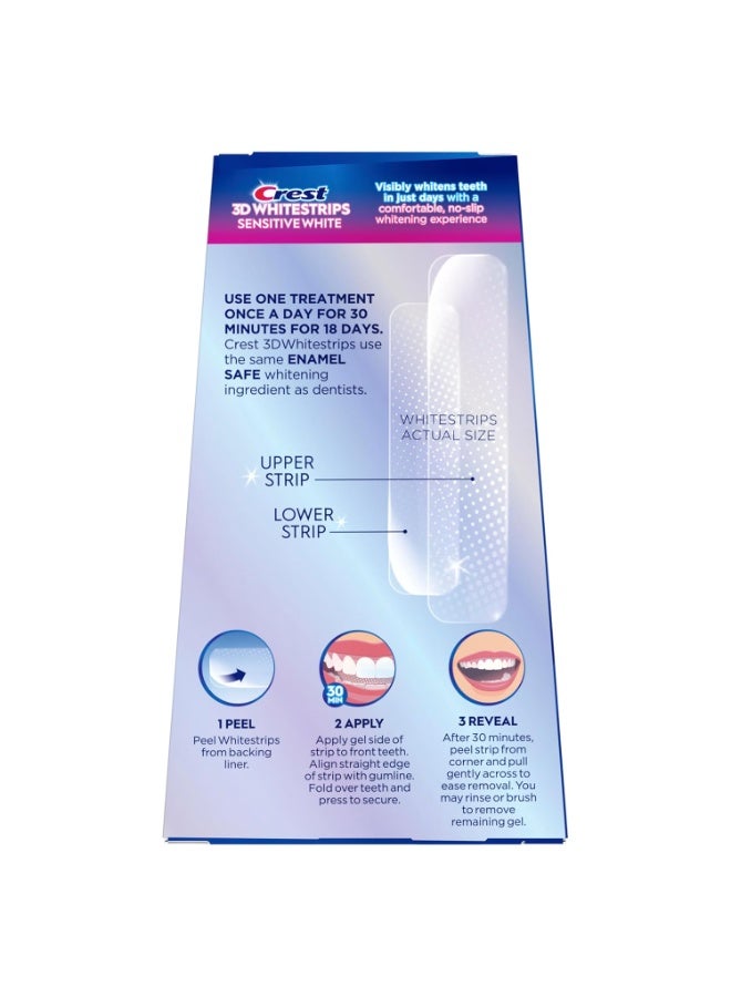 Crest 3D Whitestrips Sensitive At-Home Teeth Whitening Kit, 18 Treatments, Gently Removes 15 Years of Stains, Crest Whitestrips, Teeth Whitening Kit - Image 5