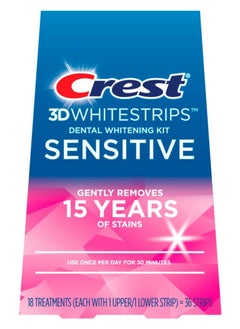 Crest Crest 3D Whitestrips Sensitive At-home Teeth Whitening Kit, 18 Treatments, Gently Removes 15 Years of Stains  - Image 1