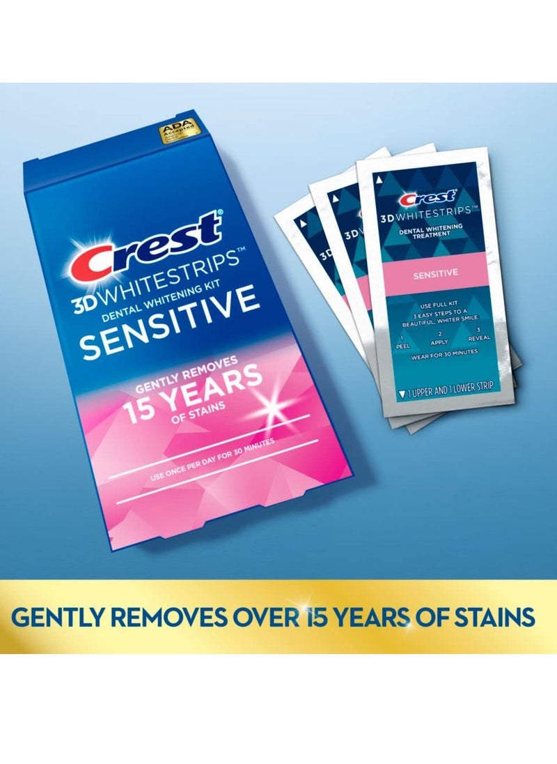 Crest Crest 3D Whitestrips Sensitive At-home Teeth Whitening Kit, 18 Treatments, Gently Removes 15 Years of Stains  - Image 4