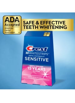 Crest Crest 3D Whitestrips Sensitive At-home Teeth Whitening Kit, 18 Treatments, Gently Removes 15 Years of Stains  - Image 3