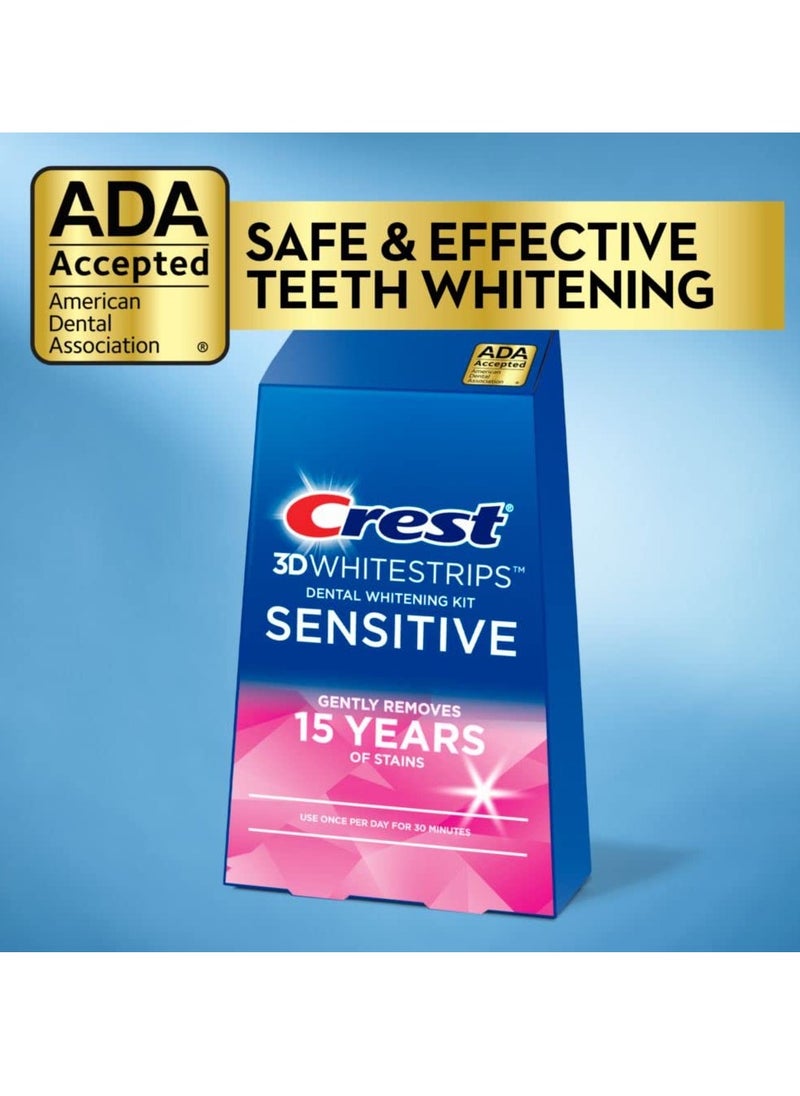 Crest Crest 3D Whitestrips Sensitive At-home Teeth Whitening Kit, 18 Treatments, Gently Removes 15 Years of Stains  - Image 3