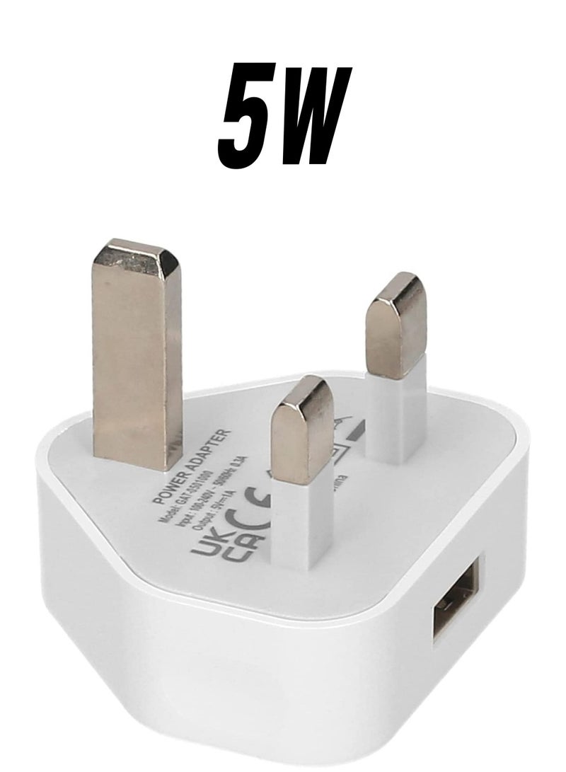 NTECH Adapter,   5V/1A USB Adapter 100 240V Input DC Adapters For Charging Multi function Power Adapter For Electronic Devices  UK Plug  White - Image 1