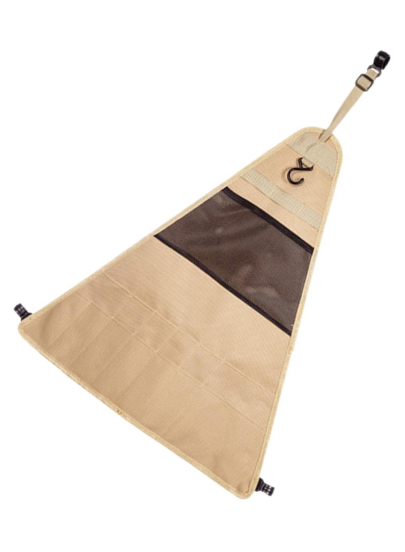 SYOSI Tria ngle Storage Bag, Pouch Camping Tool Organizer, Picnic Cutlery Pouch Tableware Barbecue Accessories Hanging Bag Multifunction Oxford Cloth  - Image 1