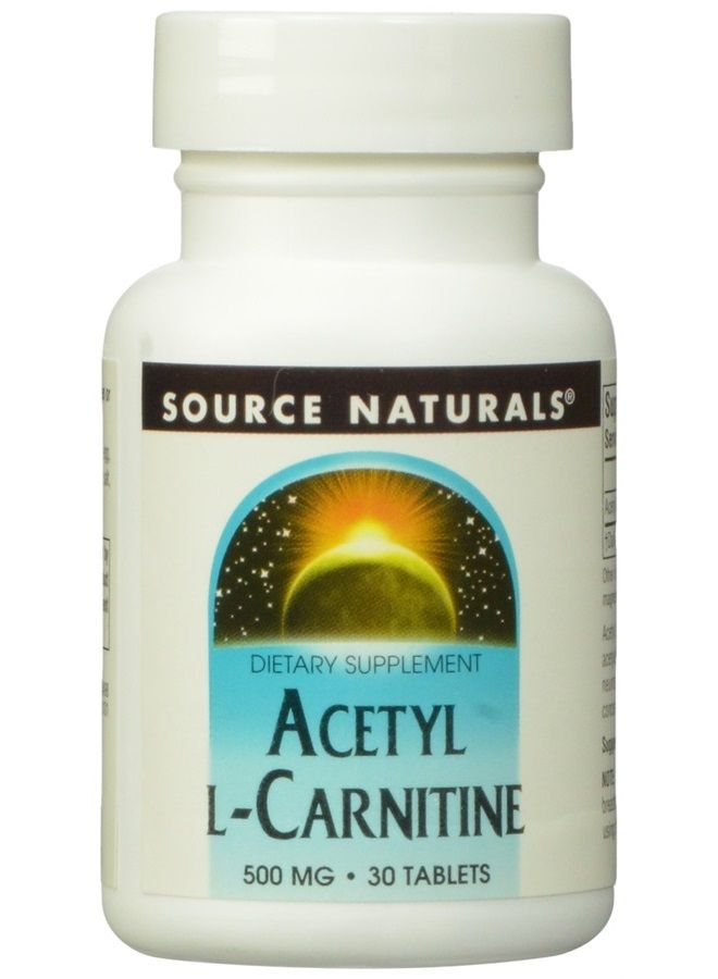 Source Naturals أسيتيل L-كارنيتين، 500 ملغ، 30 قرص - Image 1