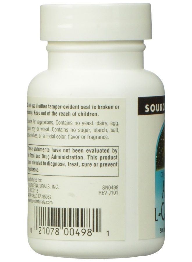 Source Naturals أسيتيل L-كارنيتين، 500 ملغ، 30 قرص - Image 4