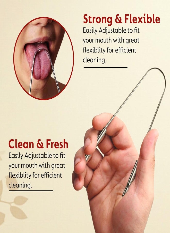 Craftonus Steel Tongue Cleaner for Men and Women | For Fresh Breath & Bacteria Removal | Improved Taste Sense & Oral Hygiene | Easy to Use | 100% Pure Indian Copper Tongue Scraper To Prevent Bad Breath - Image 5