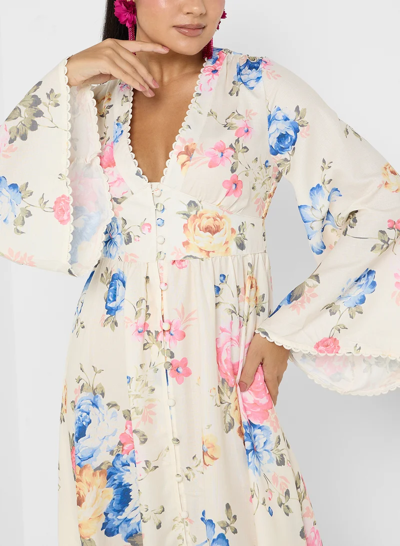 ELLA Floral Button-Down Dress
