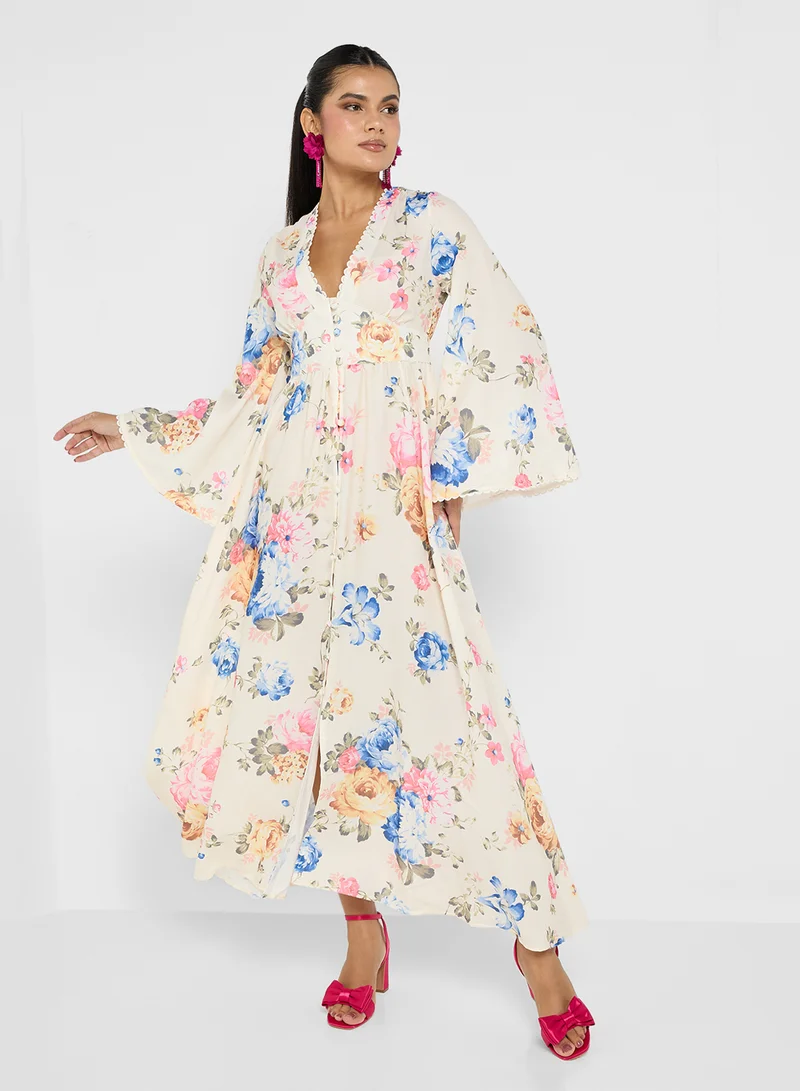 ELLA Floral Button-Down Dress