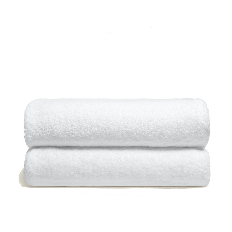 Italic Ultraplush 100% Australian Cotton Towels - Set of 2 Luxury Bath Towels, Quick Dry Plush and Absorbent, Heavy Duty Large Bath Towels, 800GSM Towels for Bathroom & Spa (White) - Image 1