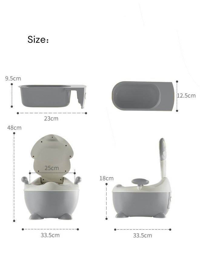 الدليبن مرحاض للأطفال، مقعد مرحاض للأطفال، مرحاض للأطفال مقاوم للرذاذ، مقعد تدريب على استخدام المرحاض للطفل، تدريب الطفل في مرحلة مبكرة من الحياة، كرسي مرحاض لطيف مع وعاء قابل للفصل للطفل، مقعد بلاستيكي للتدريب على استخدام المرحاض (رمادي) - Image 2