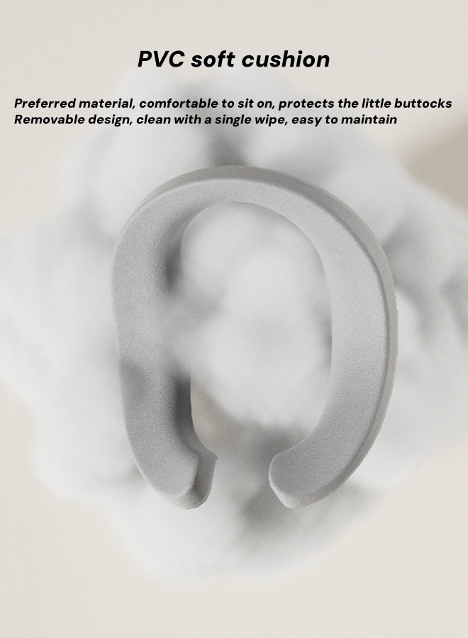 الدليبن مرحاض للأطفال، مقعد مرحاض للأطفال، مرحاض للأطفال مقاوم للرذاذ، مقعد تدريب على استخدام المرحاض للطفل، تدريب الطفل في مرحلة مبكرة من الحياة، كرسي مرحاض لطيف مع وعاء قابل للفصل للطفل، مقعد بلاستيكي للتدريب على استخدام المرحاض (رمادي) - Image 4
