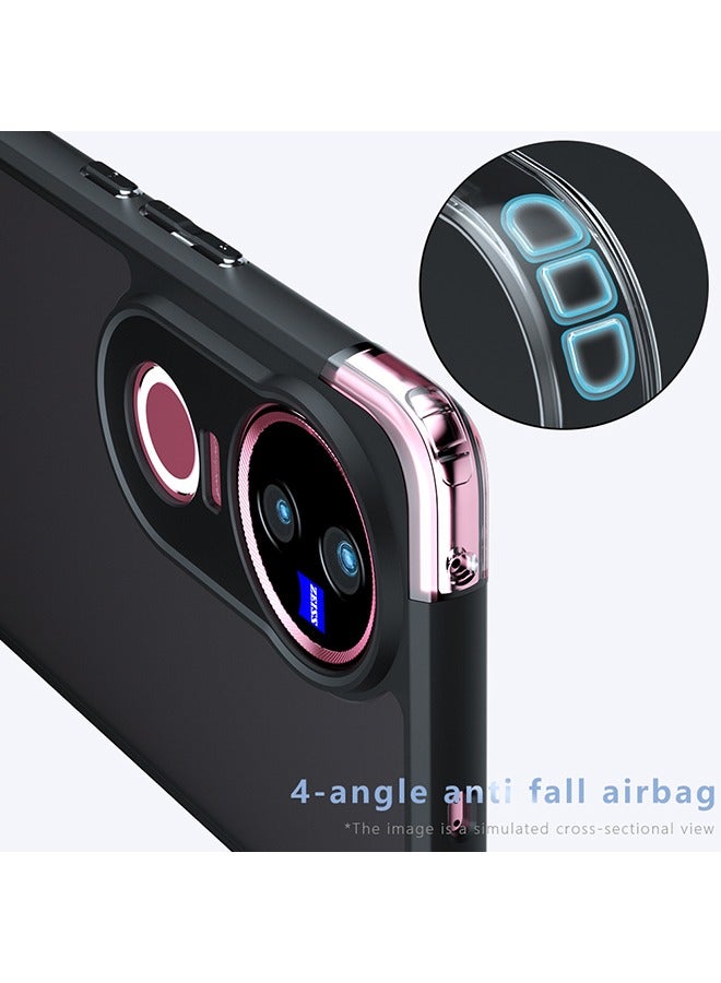 Case for Vivo V50 5G, Frosted Translucent Back Protective Slim Phone Cover, Anti-Fingerprints, Anti-Fall Drop Protection, Shockproof Case for Vivo V50 5G (Black) - Image 3