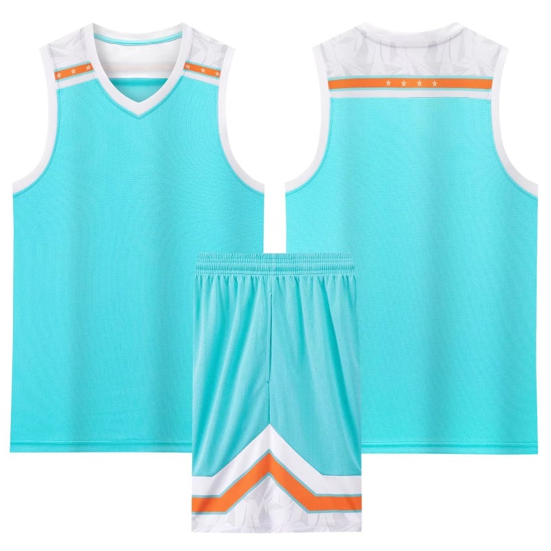Generic Boys Basketball Uniforms Team Training Sets Yg-882 sea blue