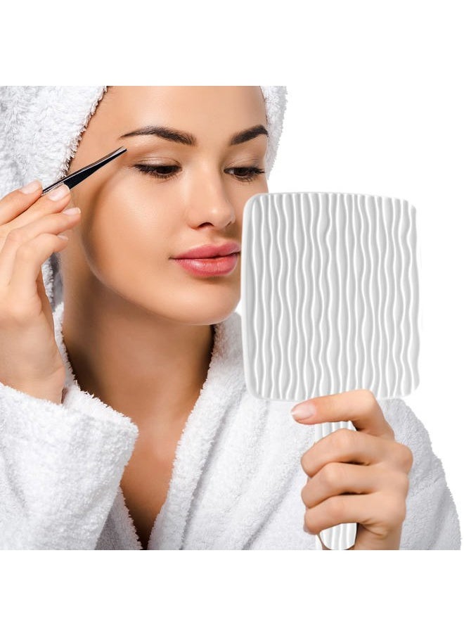 Jasefa - Hand Mirror, Handheld Mirror with Handle for Makeup, Portable Cute Hand held Mirror for Shaving, Travel Men & Women(White) - Image 1