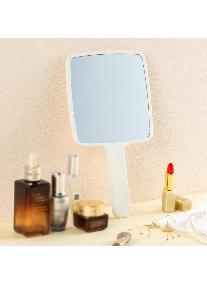 Jasefa - Hand Mirror, Handheld Mirror with Handle for Makeup, Portable Cute Hand held Mirror for Shaving, Travel Men & Women(White) - Image 1