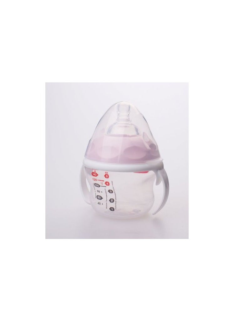 Japlo Nana Natural Feeding Bottle, for a natural breastfeeding-like sensation, with anti-colic nipple and digital dispenser for mixing lukewarm water 160 ml (separate handles)  - Image 1