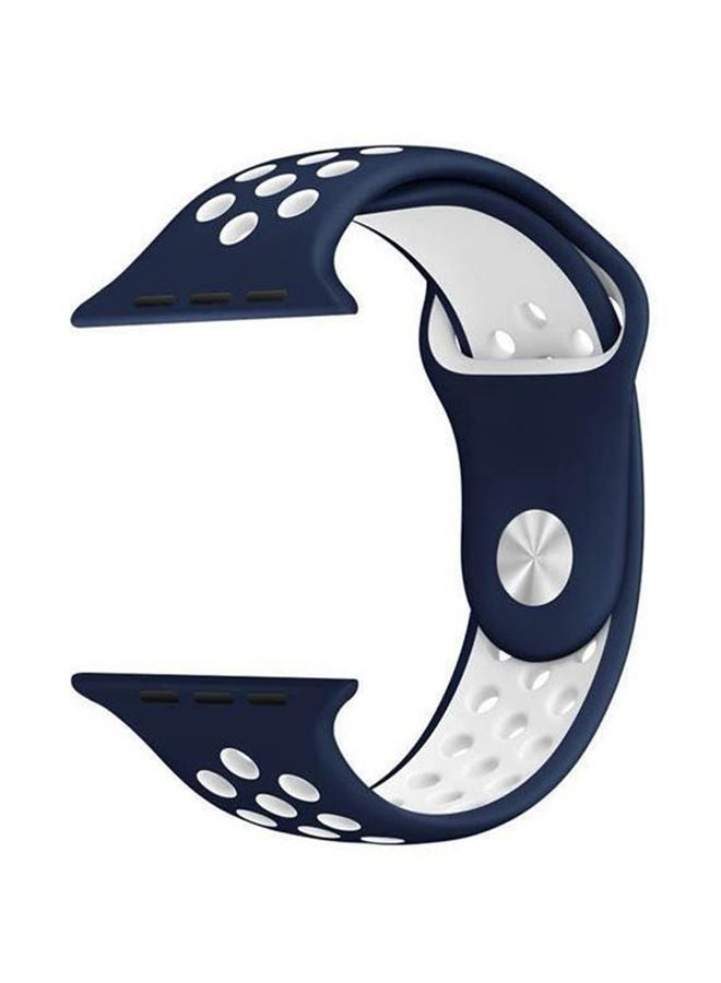 نيبمينينت سوار بديلٌ من السيليكون الناعم لساعة أبل سيريز 3/2/1. أزرق البحرية/أبيض