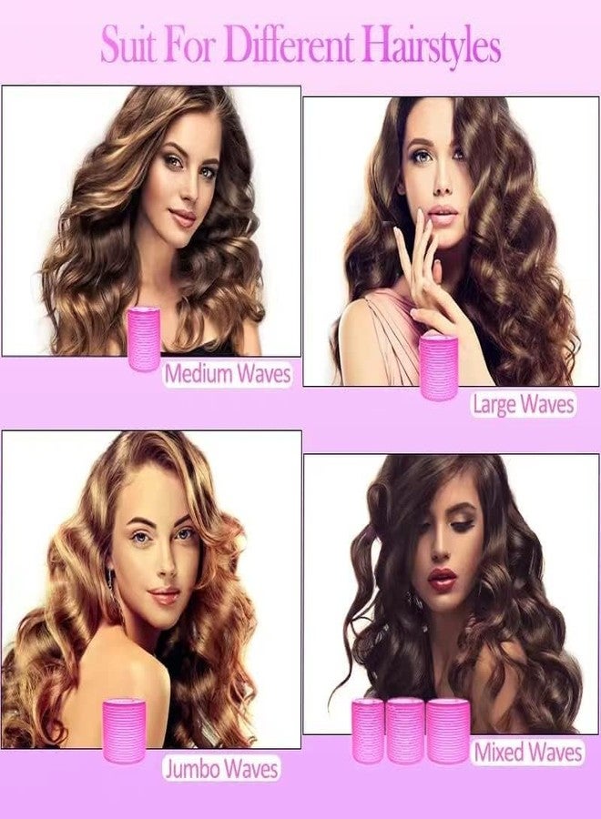 Spoken 6Pcs Big Hair Rollers Self Grip Holding Curlers with 12Pcs Stainless Steel Duckbill Clips for Long Medium - Image 3