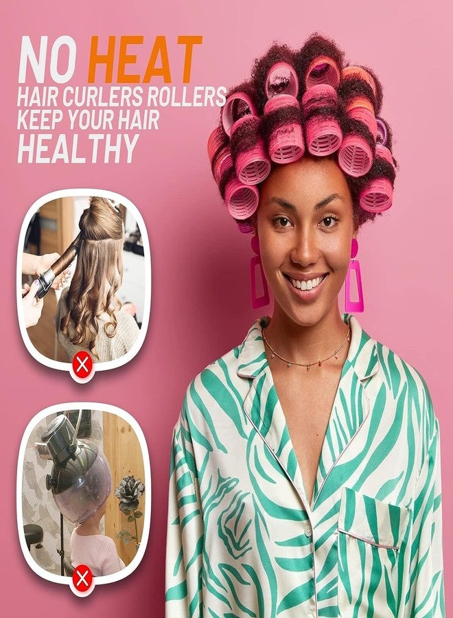 Spoken 6Pcs Big Hair Rollers Self Grip Holding Curlers with 12Pcs Stainless Steel Duckbill Clips for Long Medium - Image 5