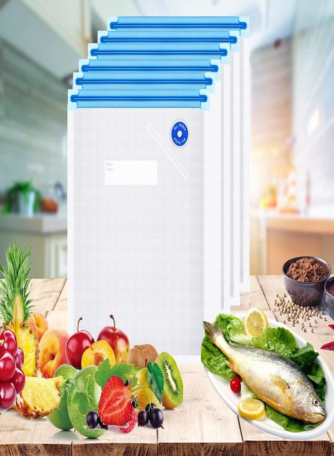 FIRAWER Sous Vide Bags Reusable 27Pcs, BPA Free Food Vacuum Sealer Bag, Food Storage Bags, Vacuum Zipper Bags for Sous Cooking - 20Pcs Vacuum Food Sealer Bag & 5 Air Valves & 2 Seal Clips (13.5X10 in) 4.3L - Image 2
