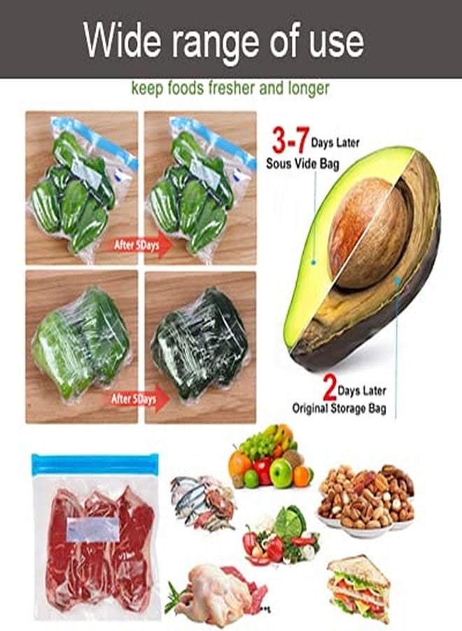 FIRAWER Sous Vide Bags Reusable 27Pcs, BPA Free Food Vacuum Sealer Bag, Food Storage Bags, Vacuum Zipper Bags for Sous Cooking - 20Pcs Vacuum Food Sealer Bag & 5 Air Valves & 2 Seal Clips (13.5X10 in) 4.3L - Image 4