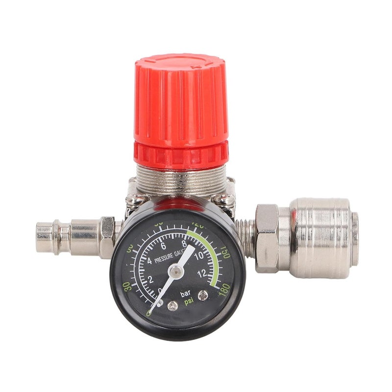 Aluminum Alloy Air Compressor Regulator 0 180PSI Pressure Gauge with Adjustment Knob - Image 2