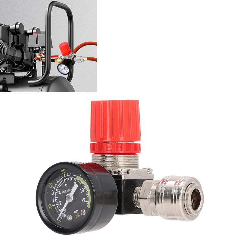 Aluminum Alloy Air Compressor Regulator 0 180PSI Pressure Gauge with Adjustment Knob - Image 5