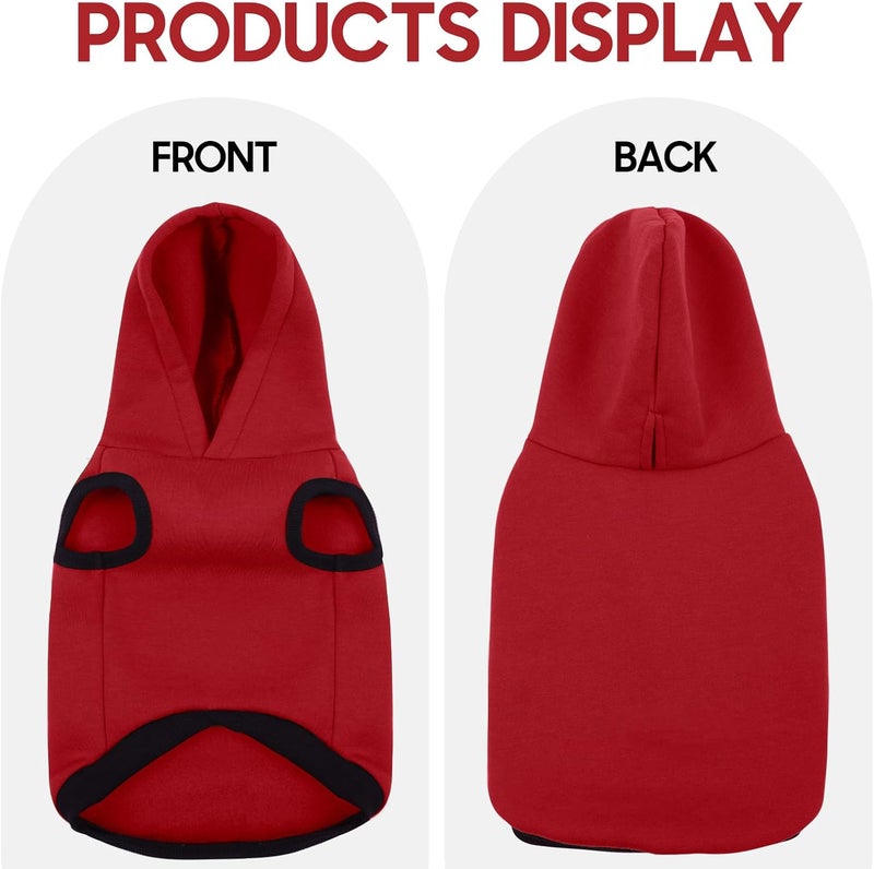 ROZKITCH Dog Hoodie, Winter Fleece Sweater, Soft Warm Pet Pullover, Red 2XL - Image 3