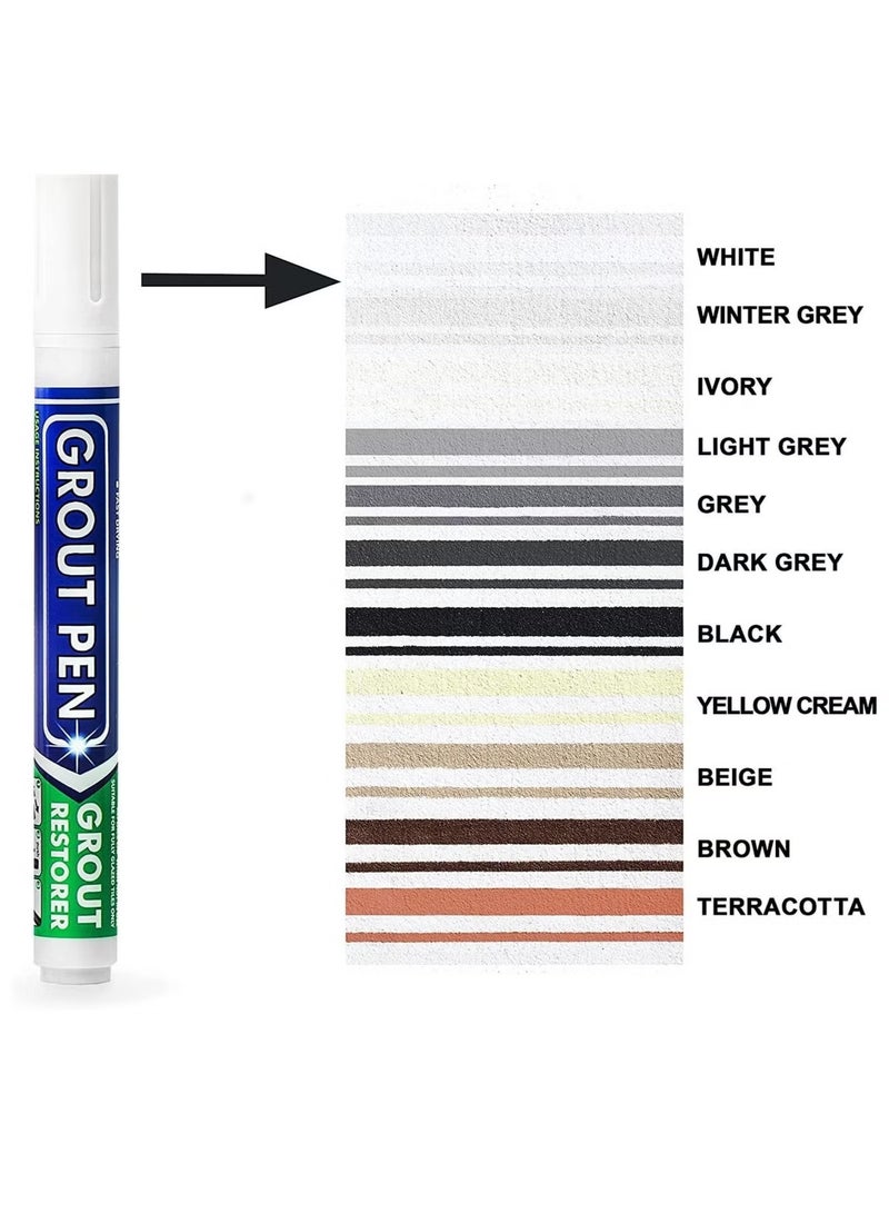 Grout Pen White Tile Paint Marker Waterproof Tile Grout Colorant and Sealer Pen 4 Pieces（White） - Image 2