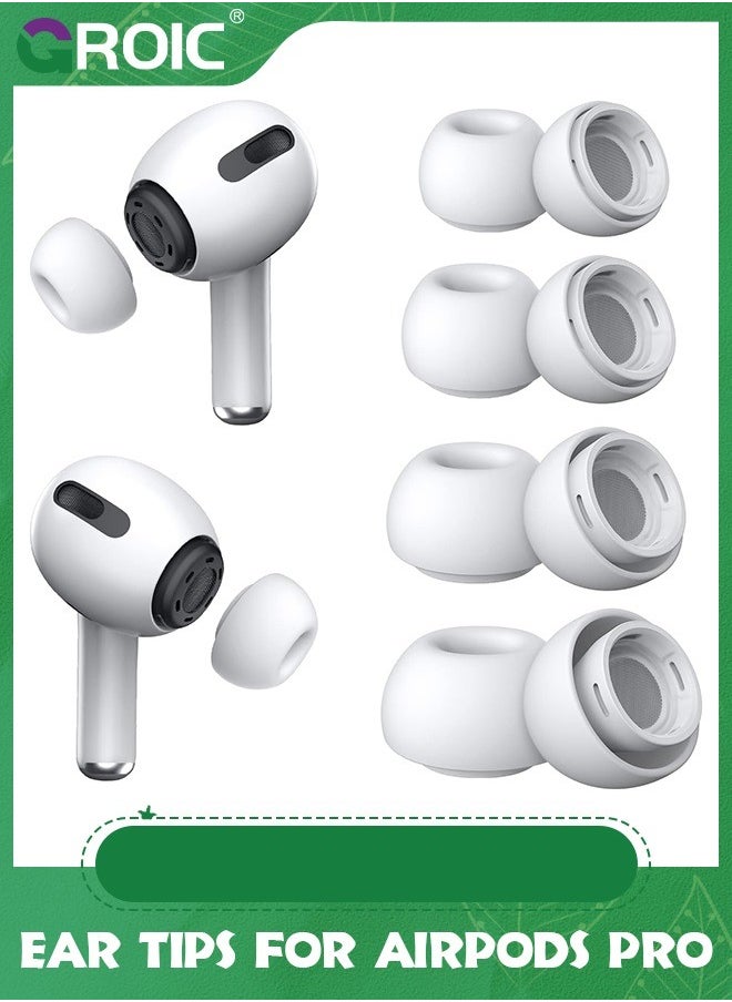 GROIC 4 Pairs Replacement Ear Tips for AirPods Pro and AirPods Pro 2 with Noise Reduction Hole, XS/S/M/L Silicone Ear Tips for AirPods Pro with Portable Storage Box and Fit in The Charging Case  - Image 1