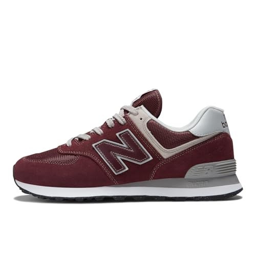 New Balance Men's 574 Core Sneaker, Burgundy/White, 7 - Image 4