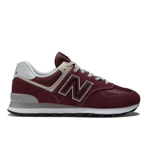 New Balance Men's 574 Core Sneaker, Burgundy/White, 7 - Image 3
