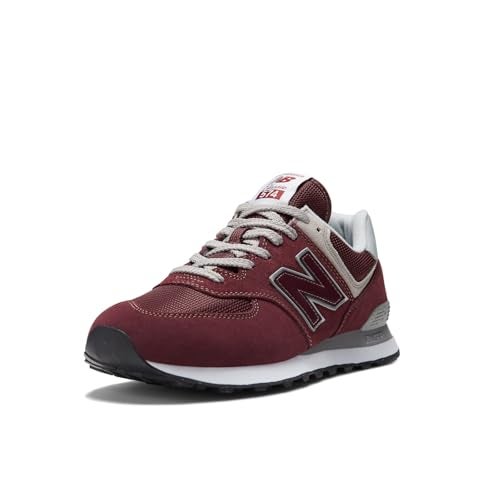 New Balance Men's 574 Core Sneaker, Burgundy/White, 7 - Image 1