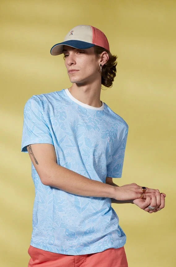 فيكونت أ. Tor Sky Blue T-Shirt 100% Cotton