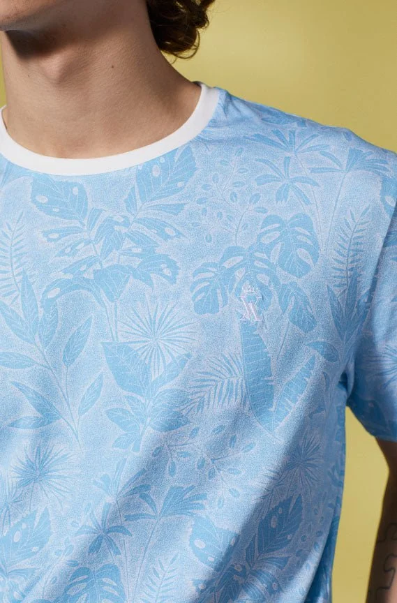 فيكونت أ. Tor Sky Blue T-Shirt 100% Cotton