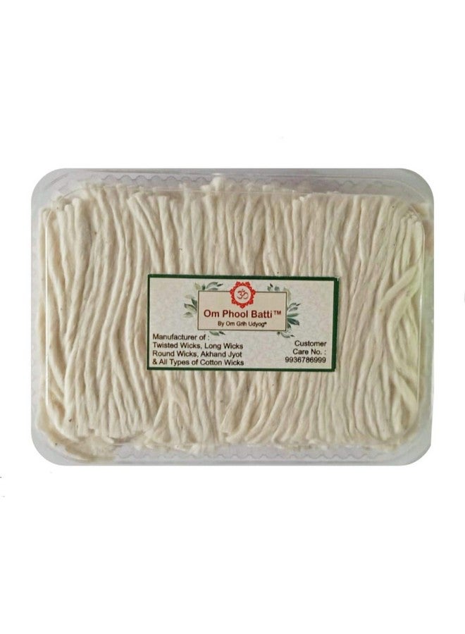 Om Phool Batti Long Cotton Wicks for Diya, Lambi Batti for Puja, (Pack of 1, White) (2100) - Image 1