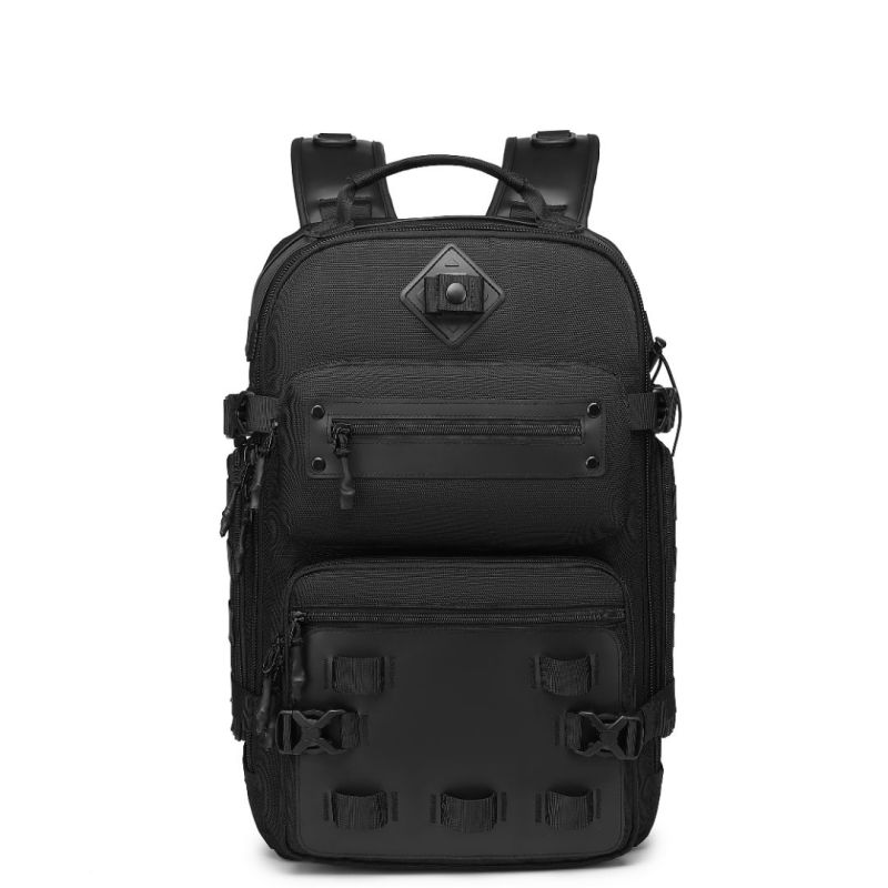 OZUKO Men's tactical backpack, waterproof and wear-resistant computer backpack, outdoor mountaineering large-capacity commuter travel bag 9601 black - Image 1