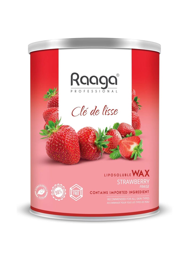RAAGA PROFESSIONAL - Strawberry Liposoluble Body Wax | Removes Unwanted Hair & Tan | Soothes, Hydrates & Exfoliates | Gentle for All Skin Types | Spa & Salon Use | 27.05 Fl Oz (800ml) - Image 1