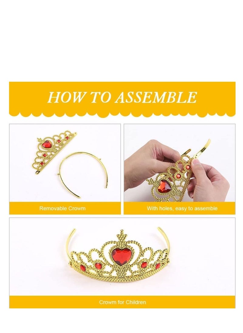 Excefore - Princess Belle Fancy Dress Up Party Costumes Dresses, Princess Belle Costume Dress, Costume Dress with Crown Wand Gloves Necklace Ring and Earrings, Suitable for Cosplay, Girls Party ( Yellow) - Image 1