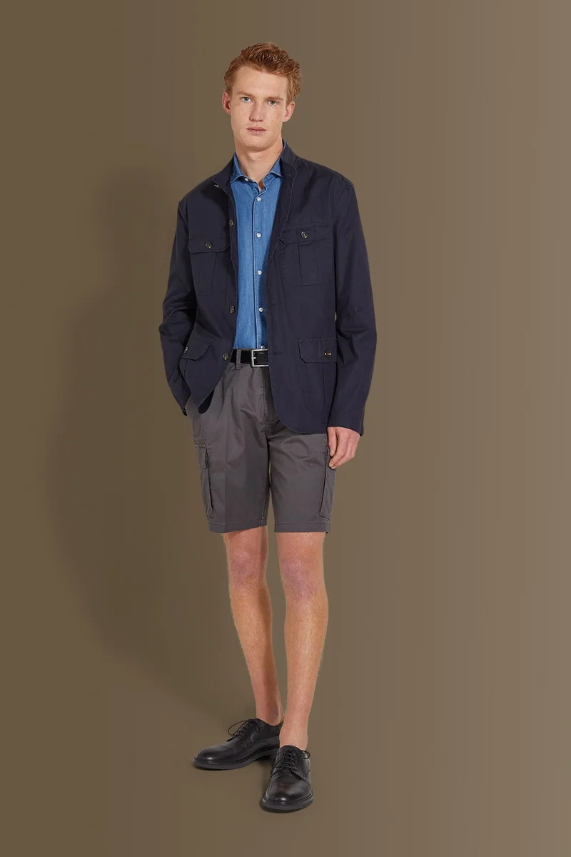 Unlined sahariana - DK Blue