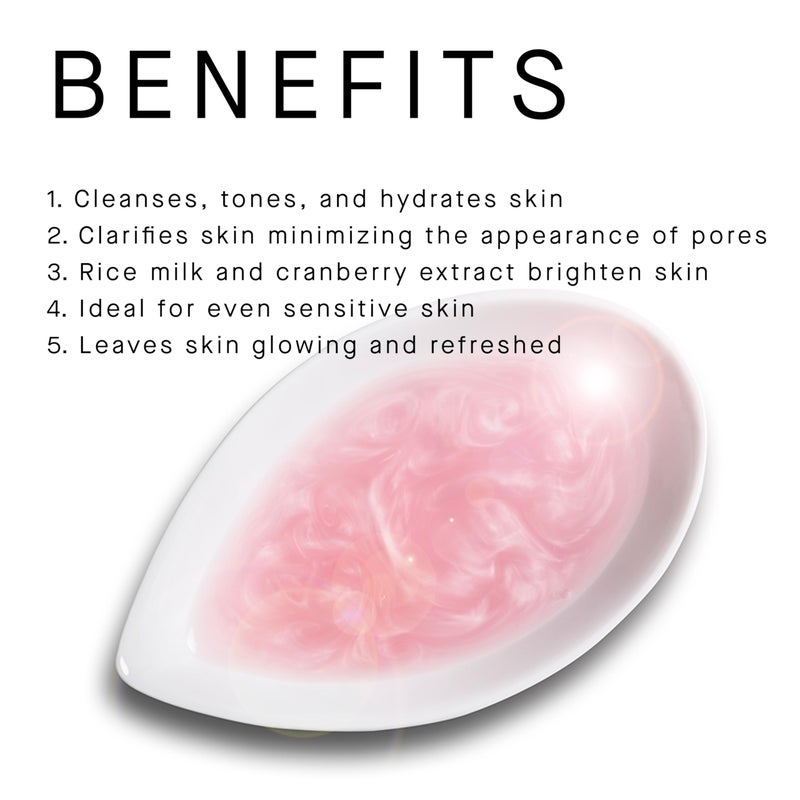 Arcona Cranberry Extract and Rice Toner - Hydrating Milky Brightening Tonic for Glowing Skin. 4.05 fl oz., Made in The USA - Image 2