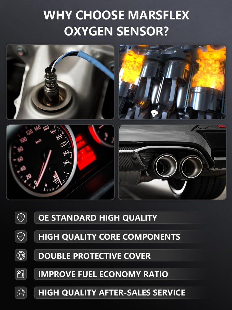 Marsflex حساس الأكسجين Marsflex O2 234-5107 مناسب لسيارات فورد F150 إكسبيديشن ترانزيت 150/250/350، كيا سول، أودي A3 TT، فولكس فاجن VW CC إيوس جيتا باسات GTI، هيونداي بورش لينكولن استبدال 250-25035 - Image 5