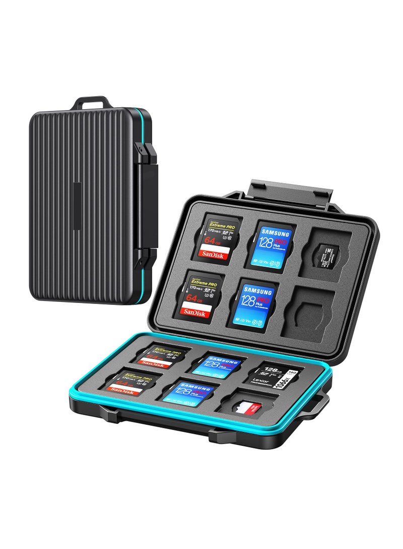 24 Slots SD Card Case Holder, Memory Card Case Water-Resistant Anti-Shock Memory Card Case for SD/Micro SD SDXC SDHC TF Card Carrying Storage Organizer Protector Cover with Labels&Carabiner - Image 1