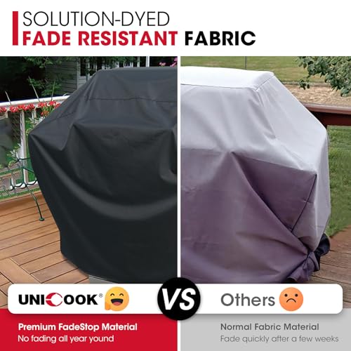 Unicook Outdoor Large Grill Cover 70 Inch, Heavy Duty Waterproof Gas Grill Cover for Outside, Fade Resistant Durable BBQ Protector, All Weather Protection for Backyard BBQs, Black - Image 4