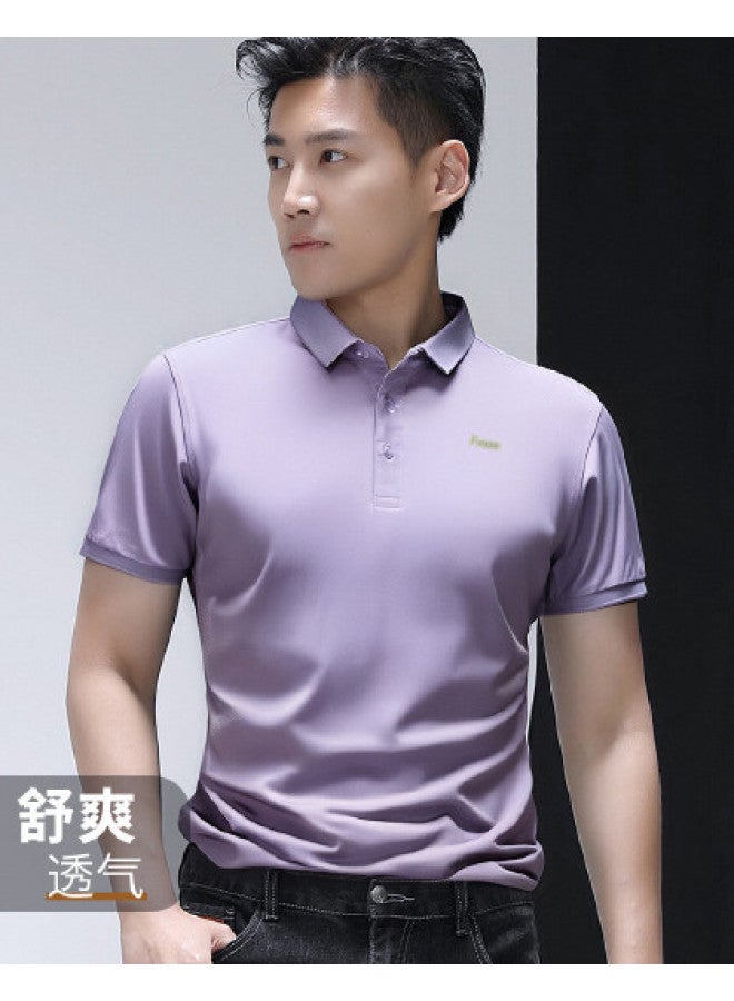 Fomoce men's Summer Business Casual Soft & Comfortable Cotton Short-sleeve Polo Shirt - Lightweight Office Wear - Image 1